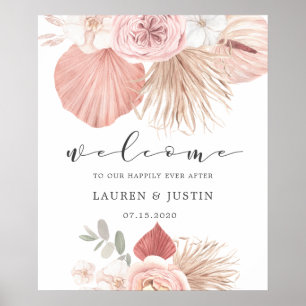 tropical bohemian Wedding Welcome Poster