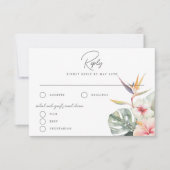 Tropical Boho Botanical Wedding Reply Kaart (Voorkant)
