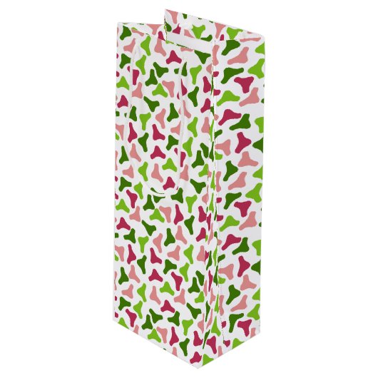 Tropical Boomerang Simple Pattern Gift Bag Wijn Cadeautas (Voorkant Gekanteld)