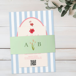 Tropical Botanical Floral Wedding Invitation Uitnodigingen Wikkel