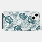 Tropical Botanical Green Monsteras iPhone Hoesje (Achterkant horizontaal)