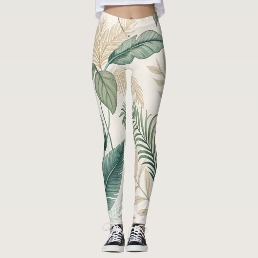 Tropical Botanical Seamless Pattern for  Leggings (Voorkant)
