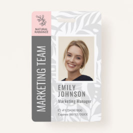 Tropical Botanicals Pink Beauty Foto & Logo Person Badge