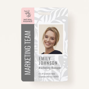 Tropical Botanicals Pink Beauty Foto & Logo Person Badge