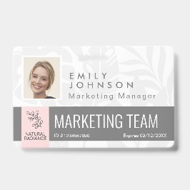 Tropical Botanicals Pink Beauty Foto & Logo Person Badge