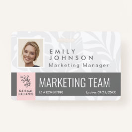 Tropical Botanicals Pink Beauty Foto & Logo Person Badge