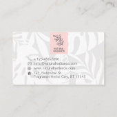 Tropical Botanicals Pink Beauty Foto & Logo Person Visitekaartje (Achterkant)