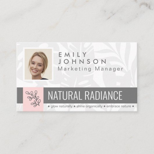 Tropical Botanicals Pink Beauty Foto & Logo Person Visitekaartje (Voorkant)