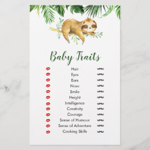 Tropical Boy Sloth Baby shower Baby trekjes