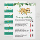 Tropical Boy Sloth Baby shower Mama of Papa (Voorkant / Achterkant)