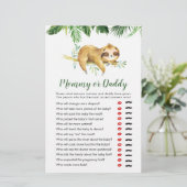 Tropical Boy Sloth Baby shower Mama of Papa (Staand voorkant)