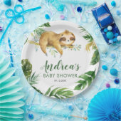 Tropical Boy Sloth Baby shower papier Bord (Feest)