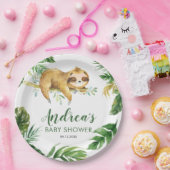 Tropical Boy Sloth Baby shower papier Bord (Feest)