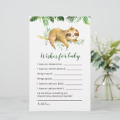 Tropical Boy Sloth Baby shower Wensen voor baby (Staand voorkant)