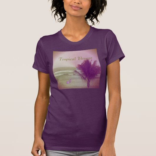 Tropical Breeze Fine Jersey Eggplant T-shirt (Voorkant)