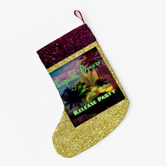 Tropical Breeze Release Party Meerkleurig Goud Kleine Kerstsok (Achterkant (Hangend))