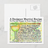 Tropical Breeze Smoothie Martini Recept Briefkaart (Voorkant / Achterkant)