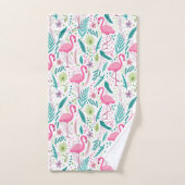 Tropical Breezy rose Flamingo Pattern (Serviette à main)