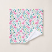Tropical Breezy rose Flamingo Pattern (Gant de toilette)