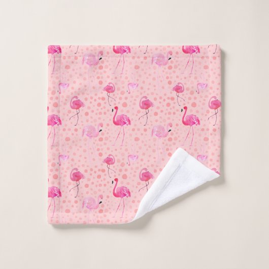 Tropical Breezy rose Flamingo Pattern (Gant de toilette)