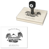 Tropical Bungalow Coastal Branding Rubber Stamp Rubberstempel (Gestempeld)