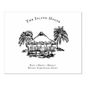 Tropical Bungalow Coastal Branding Rubber Stamp Rubberstempel (Afrduk)