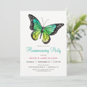 Tropical Butterfly Housewarming Party Uitnodiging (Staand voorkant)