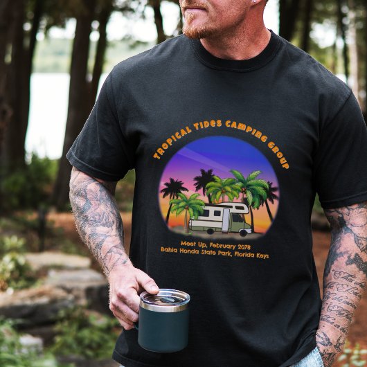 Tropical Camping Motorhome Aangepaste tekst T-shirt