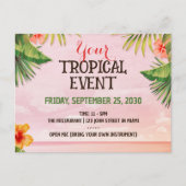 Tropical Caribbean Beach Sunset Event Briefkaart (Voorkant)