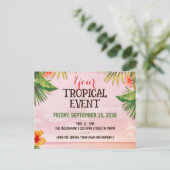 Tropical Caribbean Beach Sunset Event Briefkaart (Staand voorkant)