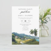 Tropical Caribbean Elopement Wedding Reception Kaart (Staand voorkant)