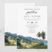 Tropical Caribbean Elopement Wedding Reception Kaart (Voorkant / Achterkant)