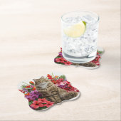 Tropical Cat Floral Bracket Onderzetters Design. (Insitu)