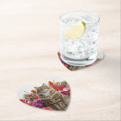 Tropical Cat Heart Paper Onderzetters Design. (Insitu)