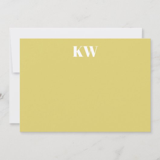 Tropical Chartreuse Monogram Initials Personalized Bedankkaart (Voorkant)