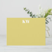 Tropical Chartreuse Monogram Initials Personalized Bedankkaart (Staand voorkant)