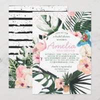 Tropical Chic | Invitation de Baby Shower Floral d