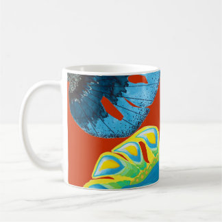Tropical Chic: naadloos bladpatroon. Koffiemok