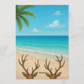 Tropical Christmas Beach Party Invitation Kaart (Achterkant)