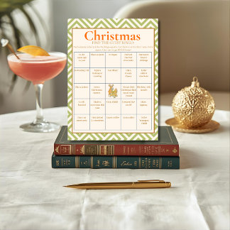 Tropical Christmas Find the Guest Bingo card Feestdagenkaart