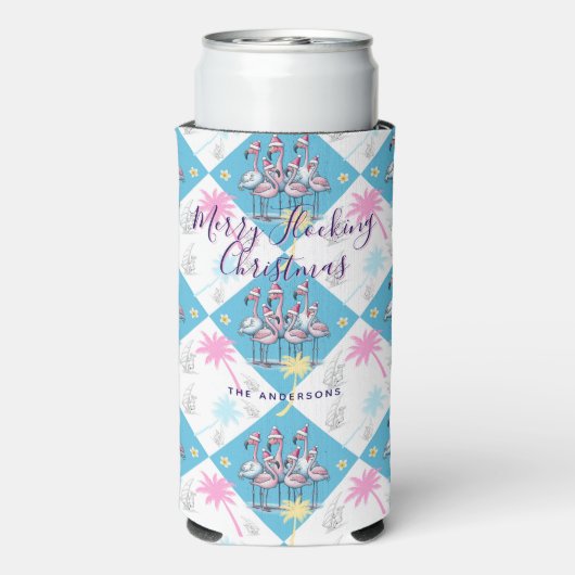 Tropical Christmas Flamingos (Seltzer Achterkant)