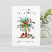 Tropical Christmas Flat Holiday Kaart (Staand voorkant)