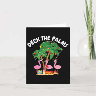 Tropical Christmas Florida Flamingo Deck De Palmen Kaart