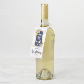 Tropical Christmas Flowers Typografie & Lijst Flessenhanger (Schuin)