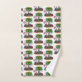 Tropical Christmas Holiday Palm Tree Motif (Serviette à main)