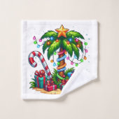 Tropical Christmas Holiday Palm Tree Motif (Gant de toilette)