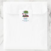 Tropical Christmas Palm Tree Business Vierkante Sticker (Tas)