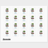 Tropical Christmas Palm Tree Business Vierkante Sticker (Vel)
