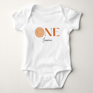 Tropical Citrus Baby eerste verjaardag Waterverf Romper
