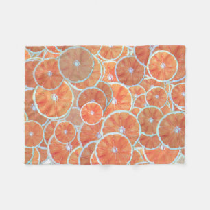 Tropical Citrus Fruit Oranges Tangerine Slices   Fleece Deken